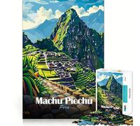 Rompecabezas de 1000 Piezas Machu Picchu,Perú Póster de Viaje Juego de Corte sin Costuras Actividad Mental Inteligente Juego Tranquilo Divertido Regalo de cumpleaños Ideal para Aficionados (50x75cm)