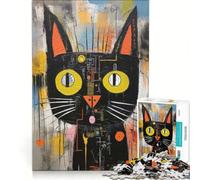 Rompecabezas de 1000 Piezas Mad Techno Cat Juego de ingenio desafío difícil Regalo para Amigos y Familiares 38x52cm