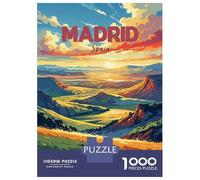 Rompecabezas De 1000 Piezas - Madrid, Spain Landscape Art Rompecabezas para Adultos Juego De Ingenio Desafío Difícil Regalos para Reducir El Estrés 38x26cm/1000pcs