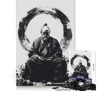 Rompecabezas de 1000 Piezas Maestro Zen en Meditación para Adolescentes Práctica de lógica Diversión Tranquila Bordes limpios Regalo Festivo (50x75cm)