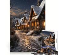 Rompecabezas de 1000 Piezas Mágica Cabaña de Invierno para Adultos Diseño Inspirador Espacio Tranquilo y Creativo Bordes definidos Regalo Original (38x52cm)