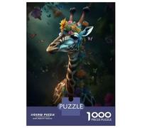 Rompecabezas De 1000 Piezas Magical Floral Giraffe Rompecabezas para Adultos Juegos Relajantes Decoración del Hogar Cumpleaños Y Navidad 70x50cm/1000pcs