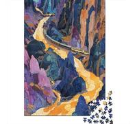 Rompecabezas De 1000 Piezas Magical Mountain Train Journey Rompecabezas para Adultos Juguete Decoración De Pared Regalo De Cumpleaños Cumpleaños Y Navidad 70x50cm/1000pcs