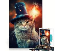 Rompecabezas de 1000 Piezas Magicry of Cats Meme para divertirte y estimular tu Mente Diseño Limpio y Resistente Tiempo de relajación y Ejercicio Mental en casa (38x52cm)