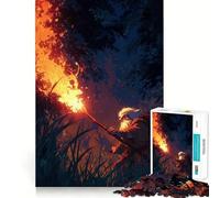 Rompecabezas de 1000 Piezas Mago con antorcha en Bosque Oscuro Diversión,Ajuste, Piezas precisas Una Forma entretenida de Pasar el Tiempo Libre (50x75cm)