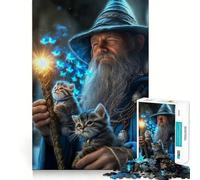 Rompecabezas de 1000 Piezas Mago con Gatitos Entrenamiento de Memoria,Superficie Lisa y sin Rebabas,un desafío entretenido para el Tiempo Libre (50x75cm)