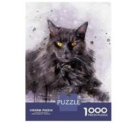 Rompecabezas De 1000 Piezas Maine Coon Cat Watercolor Rompecabezas para Adultos Juegos Relajantes Decoración del Hogar Cumpleaños Y Navidad 52x38cm/1000pcs