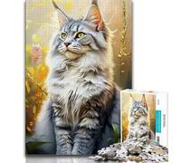Rompecabezas de 1000 Piezas Maine Coon de ensueño Rompecabezas de 1000 Piezas para Adultos y Adolescentes Entrena tu Cerebro y Tus Manos Regalos para Amigos y Familiares (50x75cm)