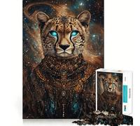 Rompecabezas de 1000 Piezas Majestad del Guepardo Celestial - Juego de lógica preciso y Divertido para Jugar en Tiempos de Paz Tranquilo (38x26cm)