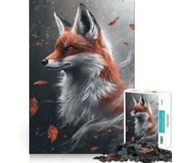 Rompecabezas de 1000 Piezas Majestad del Zorro Otoñal - Arte de Corte preciso,Rompecabezas,Regalo Divertido para el Tiempo Libre,decoración navideña para la Pared (50x75cm)