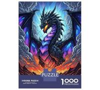 Rompecabezas De 1000 Piezas Majestic Dragon in Fiery Landscape Rompecabezas para Adultos Juego Práctico Una Obra De Arte Cumpleaños Y Navidad 52x38cm/1000pcs