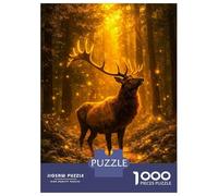 Rompecabezas De 1000 Piezas Majestic Elk in A Magical Forest Rompecabezas para Adultos Juego De Ingenio Análisis Y Lógica Interacción Entre Padres E Hijos 52x38cm/1000pcs