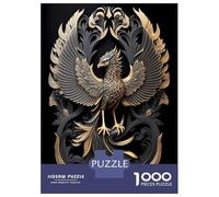 Rompecabezas De 1000 Piezas Majestic Golden Phoenix Rompecabezas para Adultos Juego De Ingenio Carrera De Velocidad De Manos Cumpleaños Y Navidad 52x38cm/1000pcs