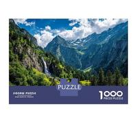 Rompecabezas De 1000 Piezas Majestic Mountain Waterfall Landscape Rompecabezas para Adultos Juego De Ingenio Análisis Y Lógica Interacción Entre Padres E Hijos 52x38cm/1000pcs