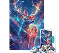 Rompecabezas de 1000 Piezas Majestuosidad del Ciervo Estelar para Adolescentes Carrera de Velocidad Manual para cumpleaños y Navidad Desafío de Inteligencia Cerebral Juguetes adictivos 50x75cm