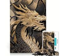 Rompecabezas de 1000 Piezas Majestuosidad del Dragón Real para Adolescentes Juguete para Pensar y Relajarse Diseño nítido Regalo Ideal para Festivales (38x26cm)