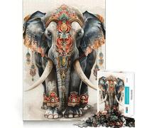 Rompecabezas de 1000 Piezas Majestuosidad del Elefante Tailandés para Adultos Juguete de lógica Pura Momento de Paz Corte preciso Regalo sincero 38x52cm
