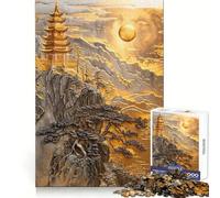 Rompecabezas de 1000 Piezas Majestuosidad del Templo de la Montaña para Adultos Juguete de lógica Clara, Divertido y Relajante Corte Perfecto Regalo Elegante (50x75cm)