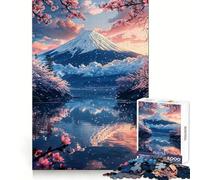 Rompecabezas de 1000 Piezas Mañana Tranquila en el Monte Fuji para Adolescentes Juguete de Habilidad para Rompecabezas Diversión compartida Corte preciso Decoración de Pared (38x26cm)