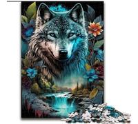 Rompecabezas de 1000 Piezas Mandala Jungle Wolf, Rompecabezas difíciles para Adultos, tamaño 50x75cm, reuniones Familiares, cumpleaños y Vacaciones.