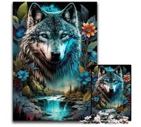 Rompecabezas de 1000 Piezas Mandala Jungle Wolf, Rompecabezas para Adultos, desafiante Rompecabezas, Juguete Relajante para Adolescentes, 26x38cm/10,23x14,96 Pulgadas