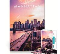 Rompecabezas de 1000 Piezas Manhattan EE UU,preciso,Divertido,para ejercitar la Mente,Juguete,Tiempo de Juego,Navidad,Pieza artística (38x26cm)