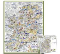 Rompecabezas de 1000 Piezas - Mapa cómico de Irlanda, Obra de Tim Bulmer - Rompecabezas de 1000 Piezas para Adultos Rompecabezas Colorido 66 cm x 50 cm Rompecabezas Divertidos, San Patricio