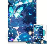 Rompecabezas de 1000 Piezas Mariposa Anime Chica Flawless Fit Art Brain Boosting Play Rest Time Play Christmas Wall Art (38x52cm)