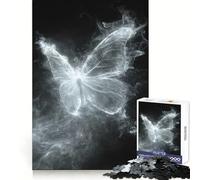 Rompecabezas de 1000 Piezas Mariposa Fantasma Blanca para Adolescentes Entrenamiento Mental, Escape Consciente, Bordes definidos Regalo de Temporada (38x26cm)