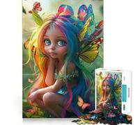 Rompecabezas de 1000 Piezas Mariposa Hada Borde Fino Manualidad Desarrollo Mental Juego Relajante Arte (38x52cm)