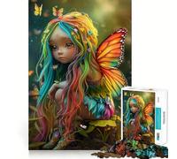Rompecabezas de 1000 Piezas Mariposa Hada Corte Impecable Diversión Lógica Juguete Divertido Juego Gratis Actividad de cumpleaños (50x75cm)