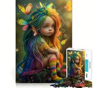 Rompecabezas de 1000 Piezas Mariposa Hada Piezas de Corte Limpio Juguete para desarrollar la Capacidad cognitiva Tiempo de relajación Divertido Arte navideño Exhibición (50x75cm)