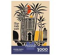 Rompecabezas De 1000 Piezas Marrakesh, Morocco Travel Poster Rompecabezas para Adultos Juego De Ingenio Difícil Difícil Único Cumpleaños Y Regalos 38x26cm/1000pcs
