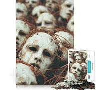 Rompecabezas de 1000 Piezas Máscaras Enredadas para Adolescentes Juguete cognitivo Ocio Suave Ensamblaje de Patrones Pieza de Arte 38x52cm
