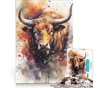 Rompecabezas de 1000 Piezas Matador Acuarelas Juego Familiar Montaje de Patrones con Piezas de Formas aleatorias Que encajan Perfectamente 38x26cm
