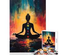 Rompecabezas de 1000 Piezas meditación de Chakras Pintura decoración del hogar Juguetes Gran Regalo para Juegos Juego Educativo Mejora el Amor Entre Parejas tamaño 50x75cm