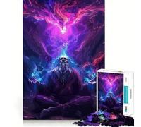 Rompecabezas de 1000 Piezas Meditación del Aura Corte Diversión Juego Inteligente Actividad Tiempo de diversión Acogedor Cumpleaños Arte Juego (38x26cm)