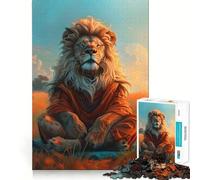 Rompecabezas de 1000 Piezas Meditación del León Zen para Adultos Ejercicio Mental Juego con Cortes de precisión y Bordes Lisos Actividad Relajante para Grupos en Interiores (50x75cm)