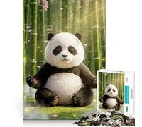 Rompecabezas de 1000 Piezas Meditación del Panda Tranquilo para Adultos Regalos para Mejorar la Memoria y el Tiempo Libre Decoración de Pared con Corte preciso (50x75cm)