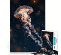 Rompecabezas de 1000 Piezas Medusa Celestial Borde Fino Manualidad Actividad Mental Inteligente Juego Relajante Regalo Divertido de Navidad (38x52cm)