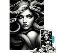 Rompecabezas de 1000 Piezas - Medusa la Gorgona B﹨UW Difícil y desafiante Pero Divertido y humorístico Juego Imposible para Mayores de 14 años (38x26cm)