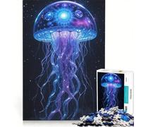 Rompecabezas de 1000 Piezas Medusas cósmicas Espacio Estrellado, Juego de ingenio, Entrena tu Cerebro y Tus Manos, Ideal para Decorar tu Escritorio 50x75cm