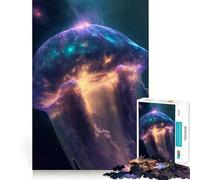 Rompecabezas de 1000 Piezas Medusas espaciales Vía Láctea para Adolescentes Juguete de lógica Fina, Divertido y Relajante Decoración de Pared con Bordes limpios (38x52cm)