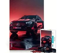 Rompecabezas de 1000 Piezas Mercedes-AMG Negro sobre Superficie Reflectante Juego de Ajuste preciso,Juguete Creativo y Divertido,Juego de Paz,Regalo navideño Tranquilo 38x52cm