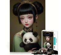 Rompecabezas de 1000 Piezas Mi pequeño Panda para Adultos Juguete de lógica y Entretenimiento Bordes Suaves Regalo conmovedor (38x52cm)