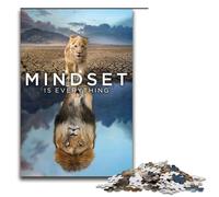 Rompecabezas de 1000 Piezas Mindset Is Everything Lion, Ideal para Adultos, Parejas y Adolescentes a Partir de 14 años, 1000 Piezas