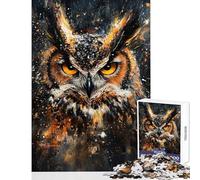 Rompecabezas de 1000 Piezas Mirada de búho para Adolescentes Esplendor artístico Rompecabezas para Adultos Juguetes de Bricolaje Mejora la Memoria cumpleaños y Navidad (50x75cm)