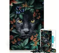 Rompecabezas de 1000 Piezas Mirada de Las Panteras Negras,Decoración de Ajuste Perfecto,Regalo para ejercitar la Mente,Juego de Paz,Pieza de Arte navideña 38x52cm