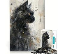 Rompecabezas de 1000 Piezas Mirada Felina Mística para Adultos Juguete para la Mente Alivia la ansiedad Bordes precisos Regalo Original (38x52cm)