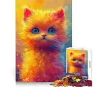 Rompecabezas de 1000 Piezas Mirada Felina Vibrante para Adultos Estimula la Memoria cognitiva y facilita la relajación Bordes nítidos (38x52cm)